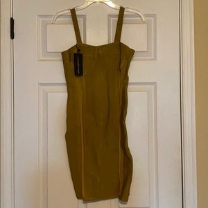 Mesh Insert Bandage Dress Green